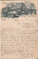 Karte Grindelwald (Hotel u. Pension de I`Aigle noir 1894)